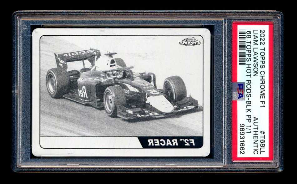 2022 Topps Chrome F1 1968 Hot Rods #T68-LL Liam Lawson RC Black Printing Plate #1/1 PSA Authentic - POP 1! ** (SOLD - $179.00 - 12/13/2024) **
