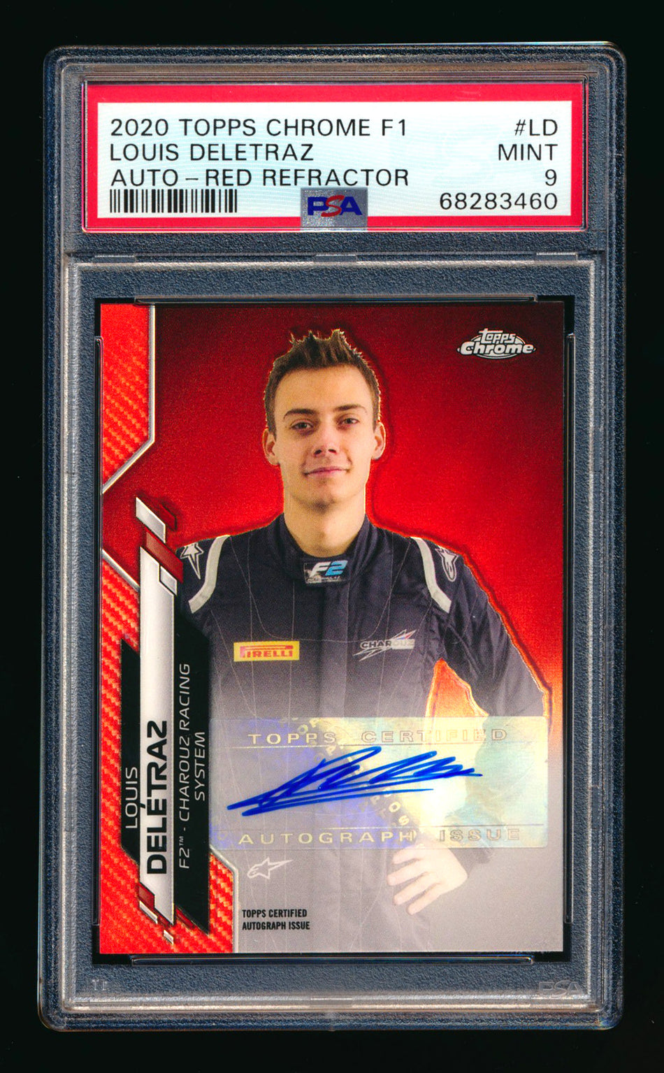 2020 Topps Chrome F1 #F1A-LD Louis Deletraz RC Red Refractor Autograph #1/5 PSA 9 (First #!) ** (SOLD - $2,000.00 - 10/15/2025) **