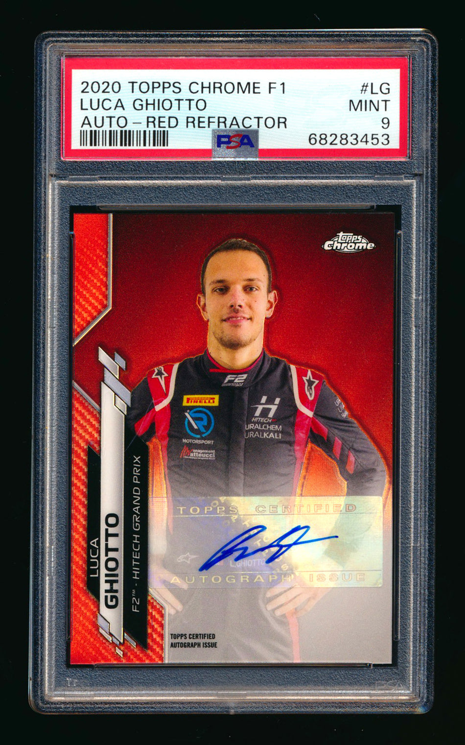 2020 Topps Chrome F1 #F1A-LG Luca Ghiotto RC Red Refractor Autograph #1/5 PSA 9 (First #!)