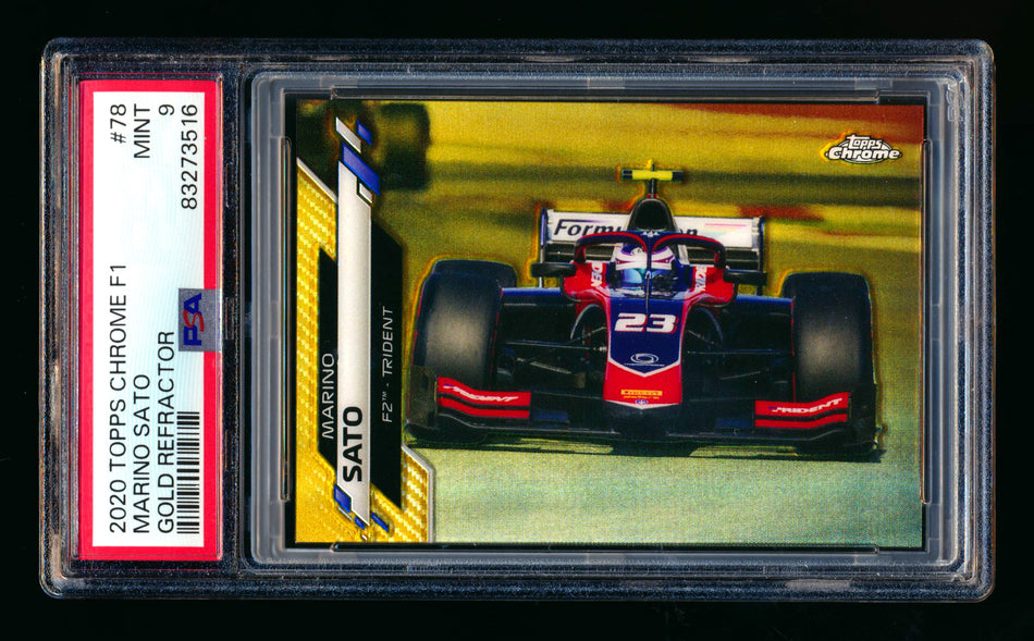 2020 Topps Chrome F1 #78 Marino Sato RC Gold Refractor #32/50 PSA 9