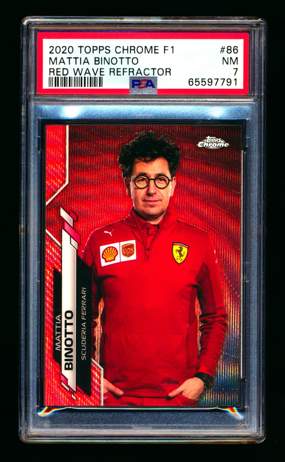2020 Topps Chrome F1 #86 Mattia Binotto RC Red Wave Refractor #2/5 PSA 7