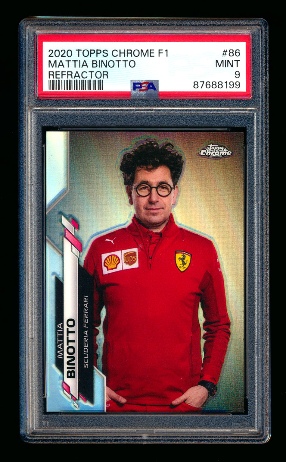 2020 Topps Chrome F1 #86 Mattia Binotto RC Refractor PSA 9