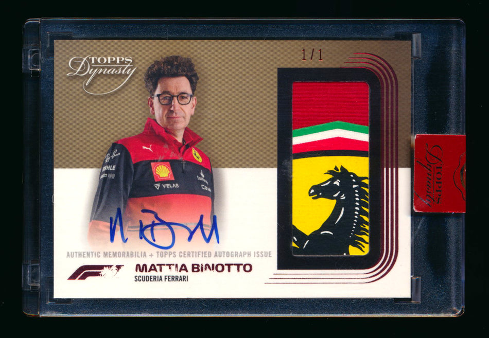2022 Topps Dynasty F1 #DAP-MBI Mattia Binotto Gold Patch Autograph #1/1 (Open Seal) ** (SOLD - $899.00 - 12/20/2024) **