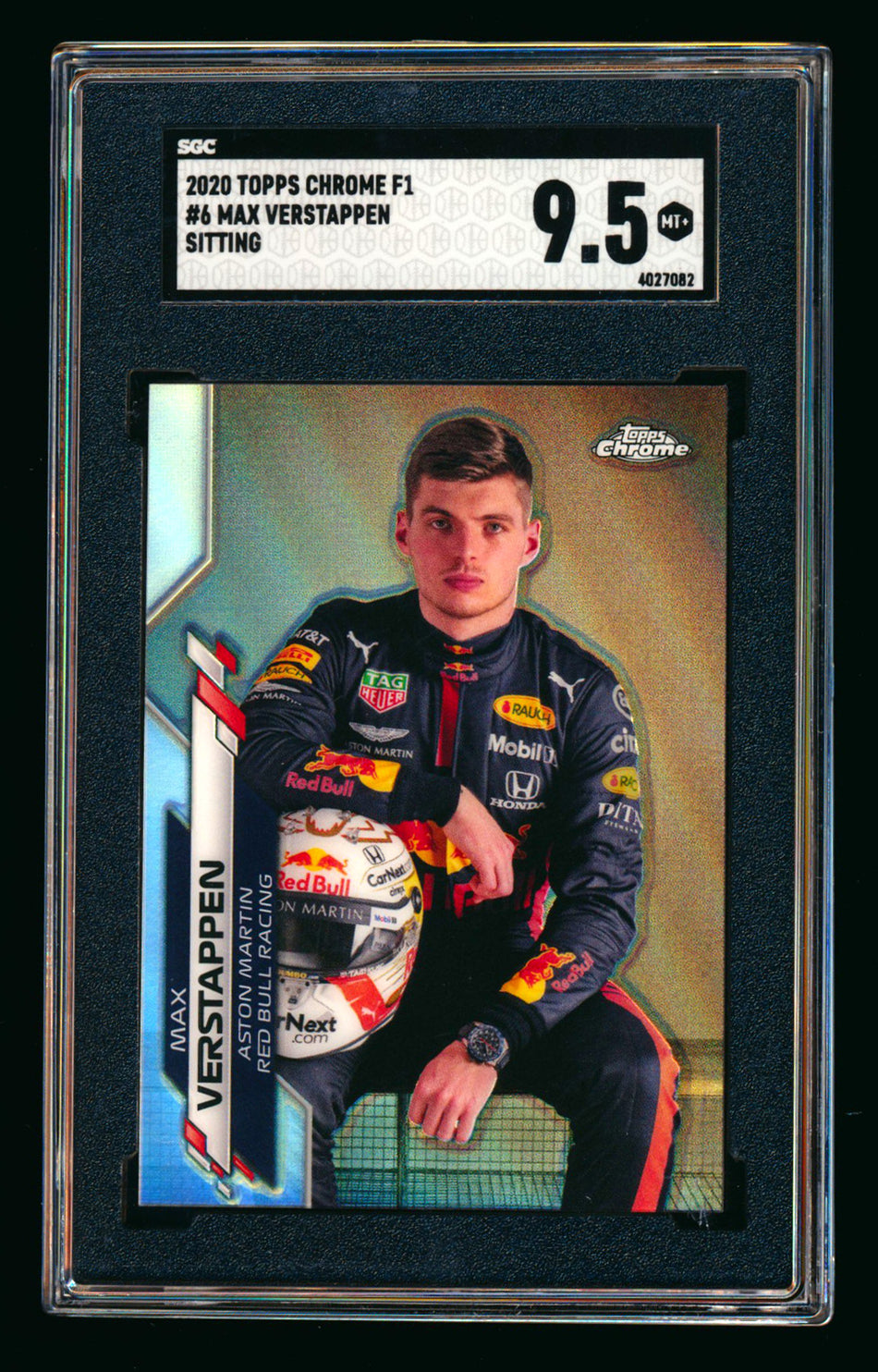 2020 Topps Chrome F1 #6 Max Verstappen RC Refractor Image Variation SP SGC 9.5