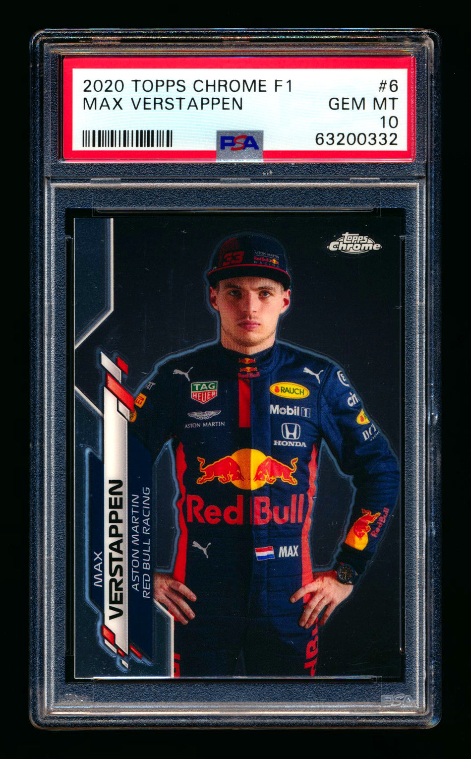 2020 Topps Chrome F1 #6 Max Verstappen RC Portrait PSA 10 ** (SOLD eBay - $139.00 - 3/6/2025) **