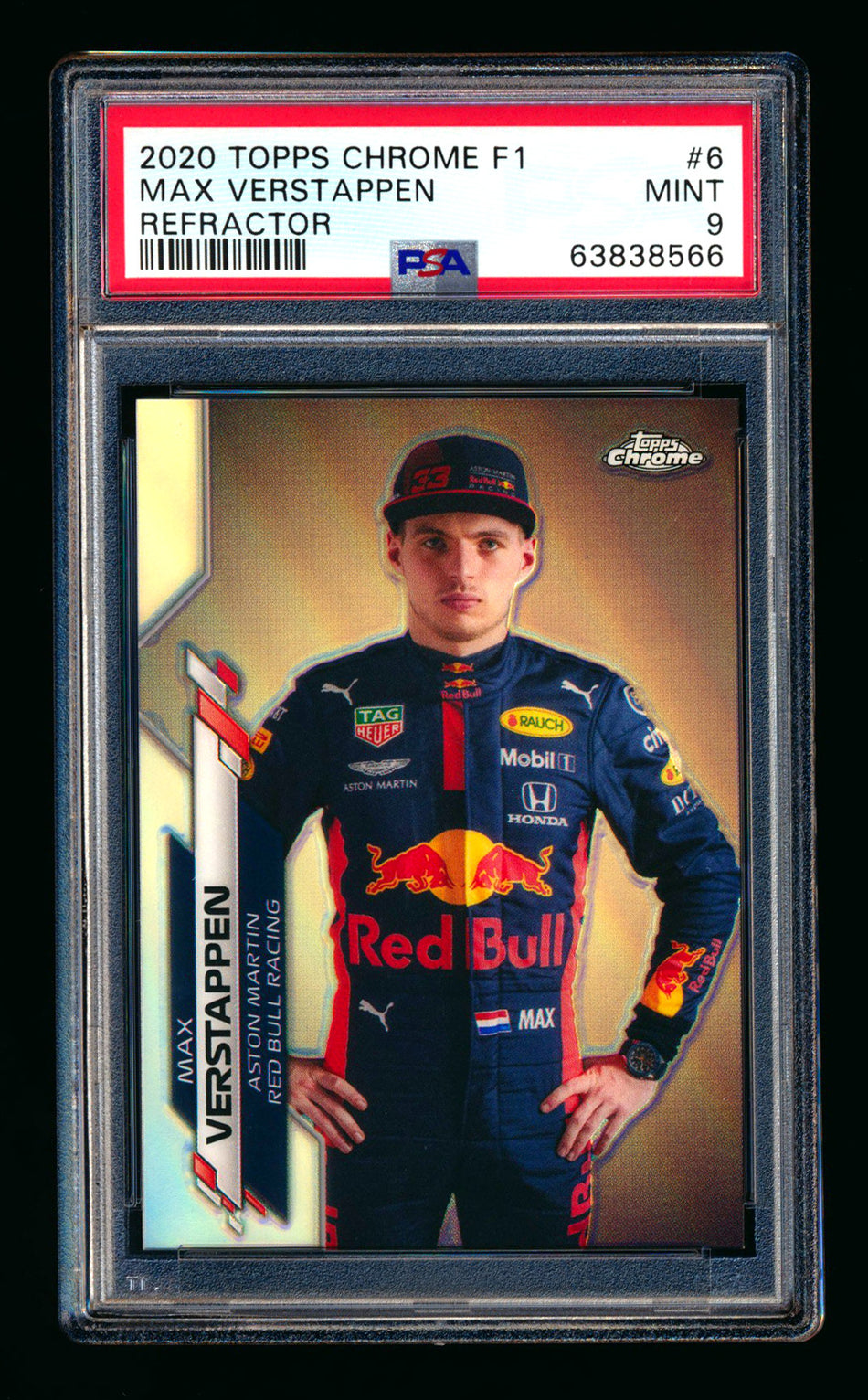 2020 Topps Chrome F1 #6 Max Verstappen RC Refractor Portrait PSA 9 ** (SOLD - $249.00 - 12/19/2024) **