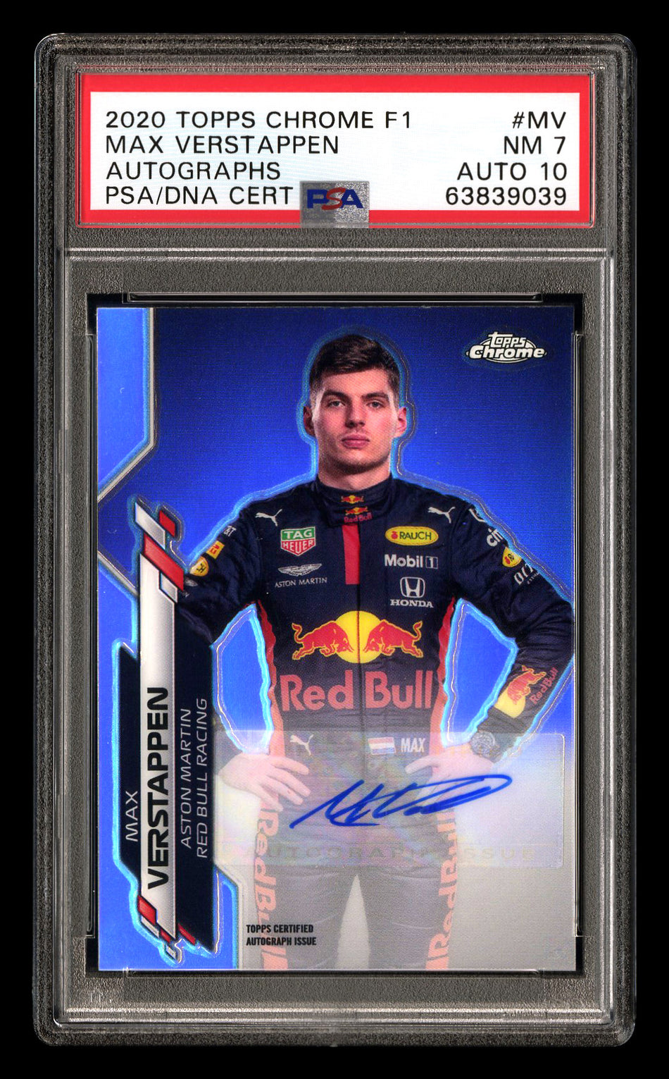 2020 Topps Chrome F1 #F1A-MV Max Verstappen RC Refractor Autograph #12/52 PSA 7 DNA 10 ** (SOLD Nationals - $6,000.00 - 8/3/2025) **