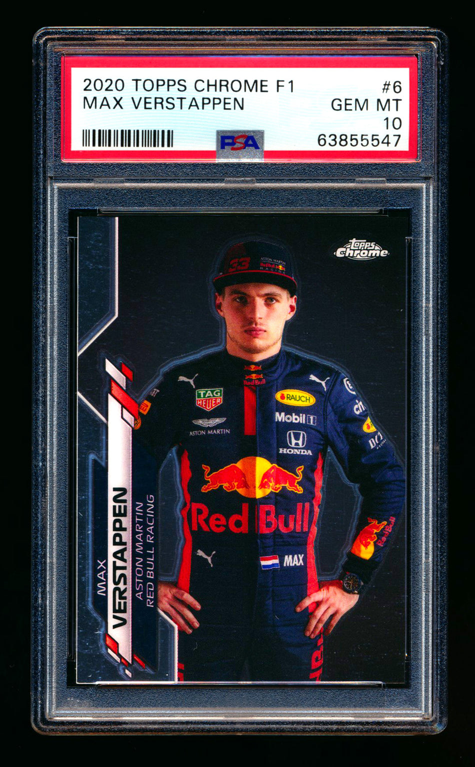 2020 Topps Chrome F1 #6 Max Verstappen RC Portrait PSA 10
