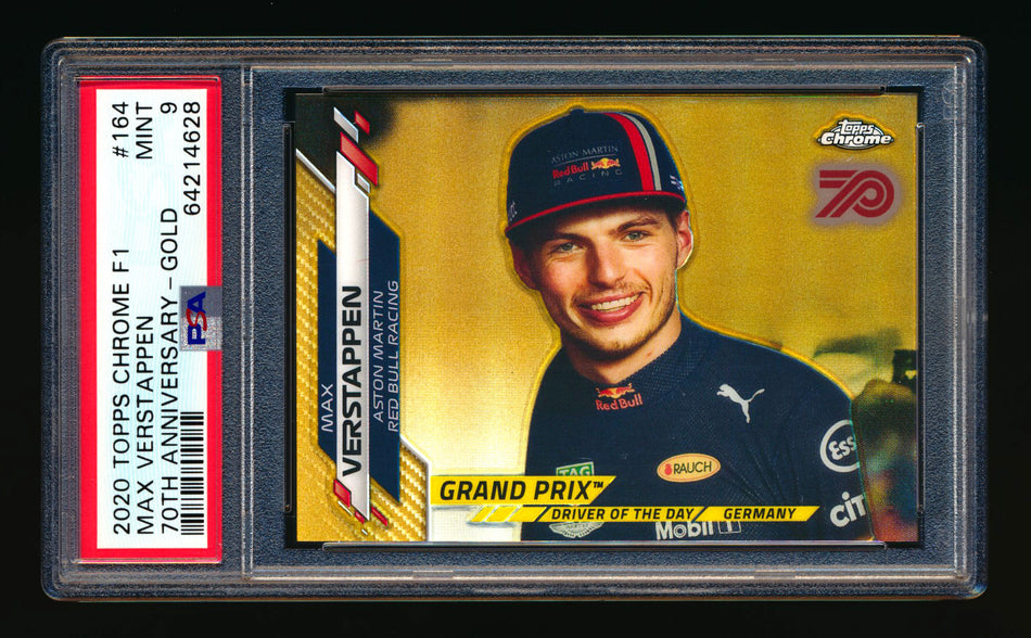 2020 Topps Chrome F1 #164 Max Verstappen RC 70th Anniversary Gold Refractor PSA 9 ** (SOLD - $69.00 - 10/29/2024) **