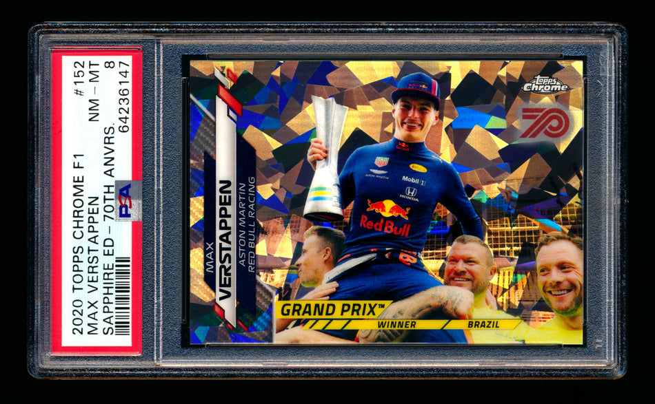 2020 Topps Chrome Sapphire F1 #152 Max Verstappen RC 70th Silver Refractor #70/70 PSA 8 (Last Number!) ** (SOLD - $99.00 - 11/29/2024) **