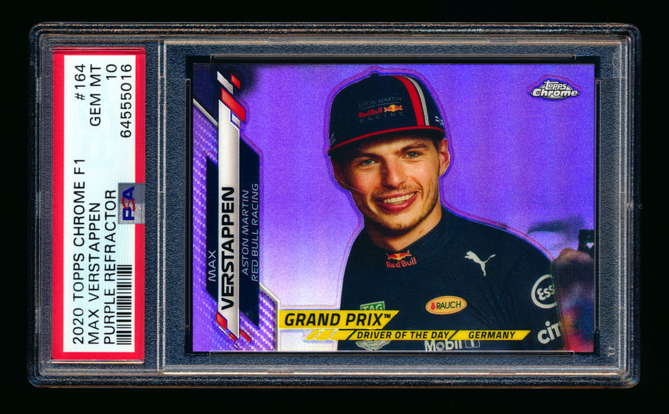 2020 Topps Chrome F1 #164 Max Verstappen RC Purple Refractor #384/399 PSA 10 ** (SOLD - $249.00 - 10/23/2024) **