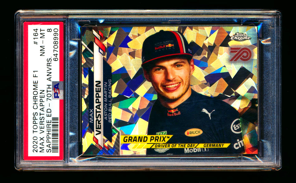 2020 Topps Chrome Sapphire F1 #164 Max Verstappen RC 70th Silver Refractor #04/70 PSA 8 ** (SOLD eBay - $89.00 - 1/21/2025) **