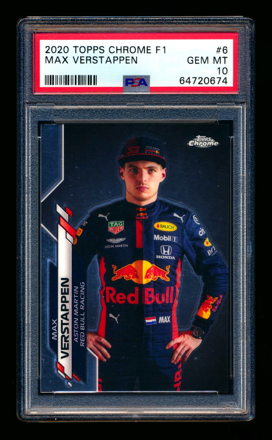 2020 Topps Chrome F1 #6 Max Verstappen RC Portrait PSA 10