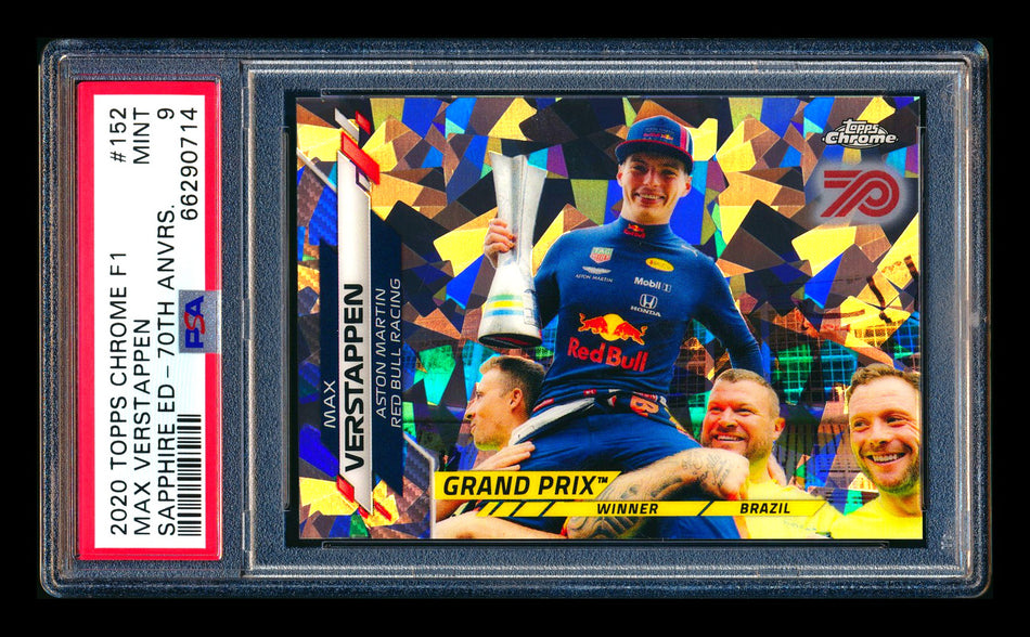 2020 Topps Chrome Sapphire F1 #152 Max Verstappen RC 70th Silver Refractor #59/70 PSA 9