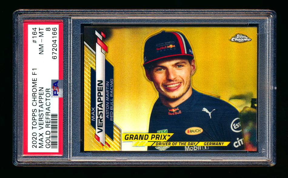 2020 Topps Chrome F1 #164 Max Verstappen RC Gold Refractor #12/50 PSA 8