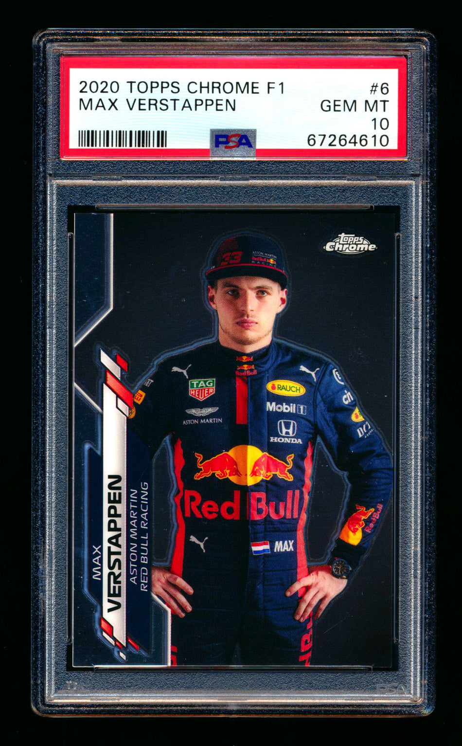 2020 Topps Chrome F1 #6 Max Verstappen RC Portrait PSA 10