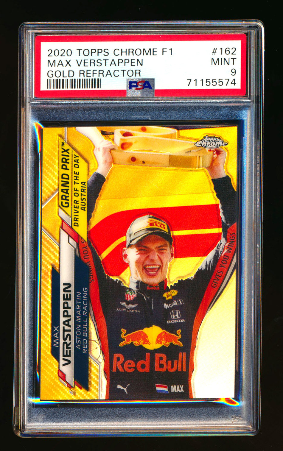 2020 Topps Chrome F1 #162 Max Verstappen RC Gold Refractor #44/50 PSA 9 ** (SOLD - $395.00 - 10/28/2024) **