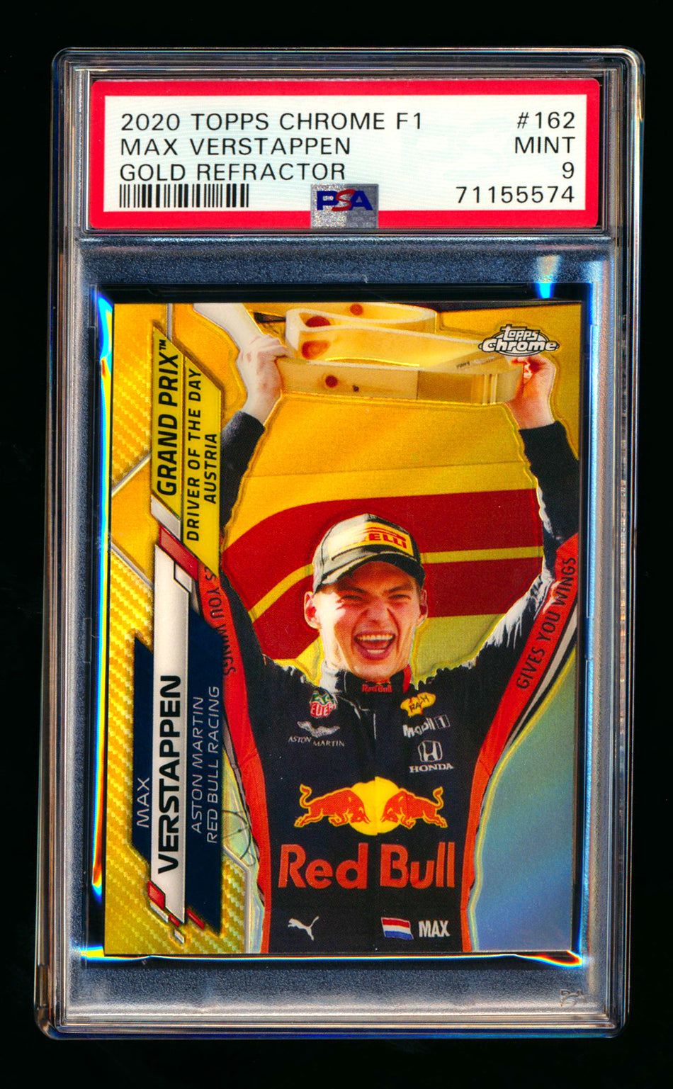 2020 Topps Chrome F1 #162 Max Verstappen RC Gold Refractor #44/50 PSA 9 ** (SOLD - $350.00 - 4/30/2025) **