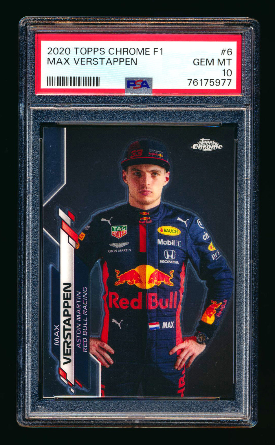 2020 Topps Chrome F1 #6 Max Verstappen RC Portrait PSA 10 ** (SOLD eBay - $139.00 - 1/12/2025) **