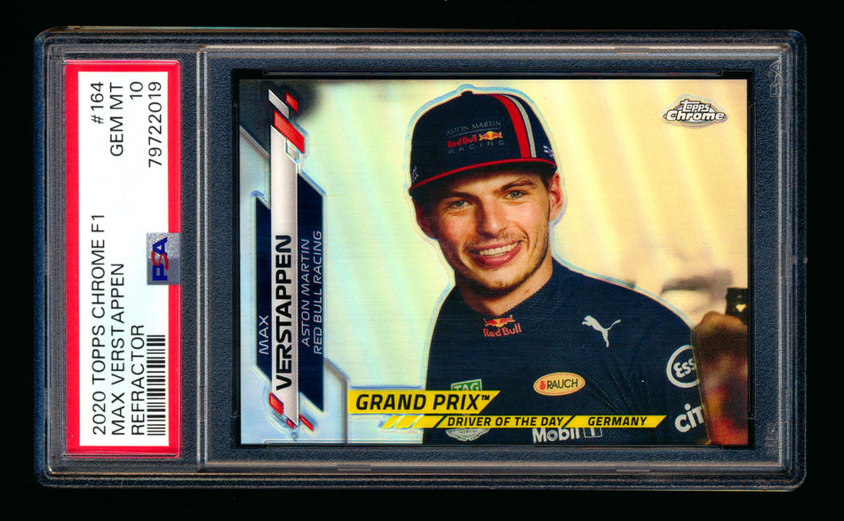 2020 Topps Chrome F1 #164 Max Verstappen RC Refractor PSA 10 ** (SOLD eBay - $249.00 - 9/29/2025) **