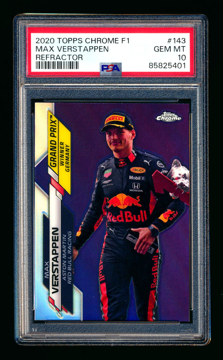 2020 Topps Chrome F1 #143 Max Verstappen RC Refractor PSA 10 ** (SOLD eBay - $139.00 - 9/29/2025) **