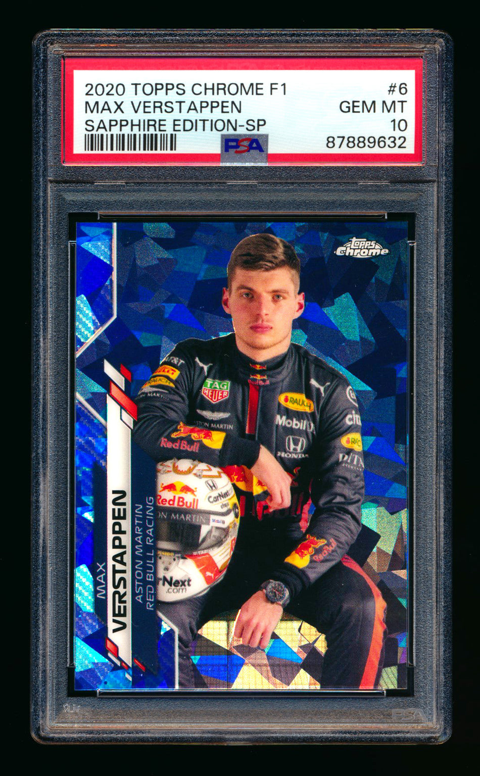 2020 Topps Chrome Sapphire F1 #6 Max Verstappen RC Refractor Image Variation SP PSA 10 ** (SOLD - $750.00 - 11/15/2024) **