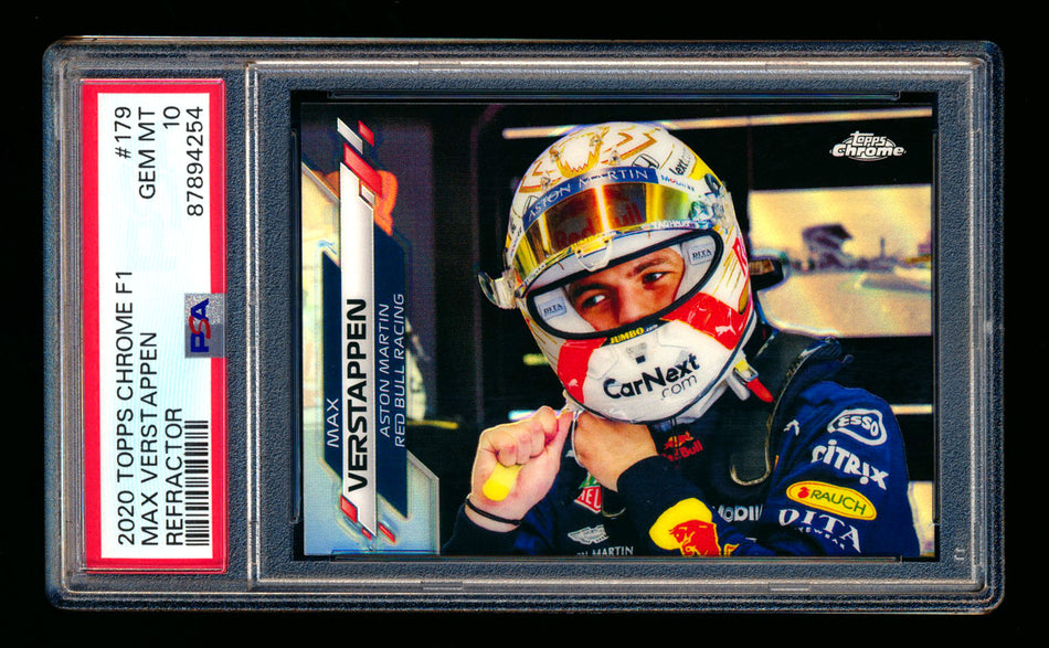 2020 Topps Chrome F1 #179 Max Verstappen RC Refractor PSA 10 ** (SOLD eBay - $295.00 - 9/29/2025) **