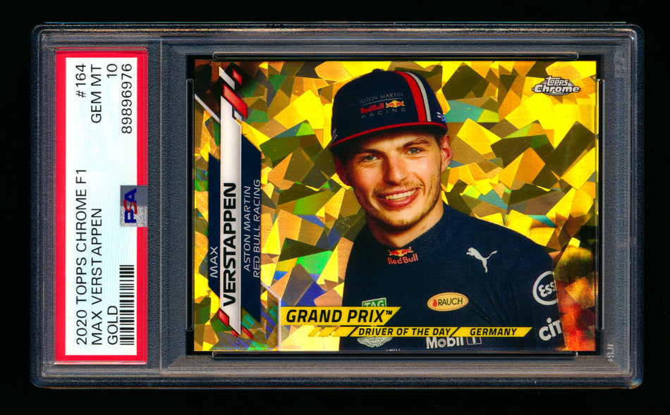 2020 Topps Chrome Sapphire F1 #164 Max Verstappen RC Gold Refractor #15/50 PSA 10 ** (SOLD eBay - $495.00 - 1/8/2025) **