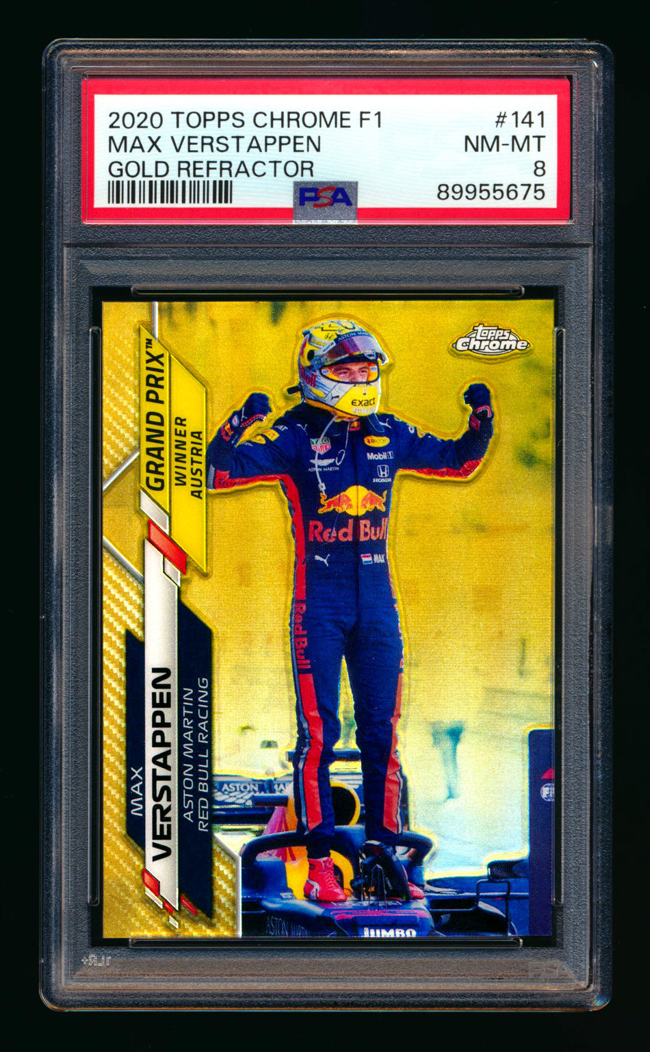 2020 Topps Chrome F1 #141 Max Verstappen RC Gold Refractor #35/50 PSA 8