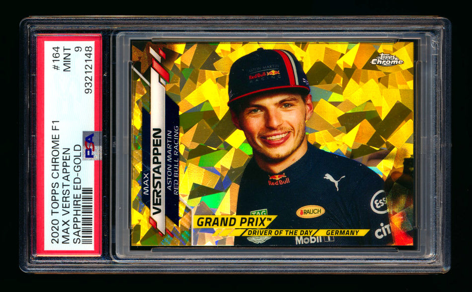 2020 Topps Chrome Sapphire F1 #164 Max Verstappen RC Gold Refractor #42/50 PSA 9