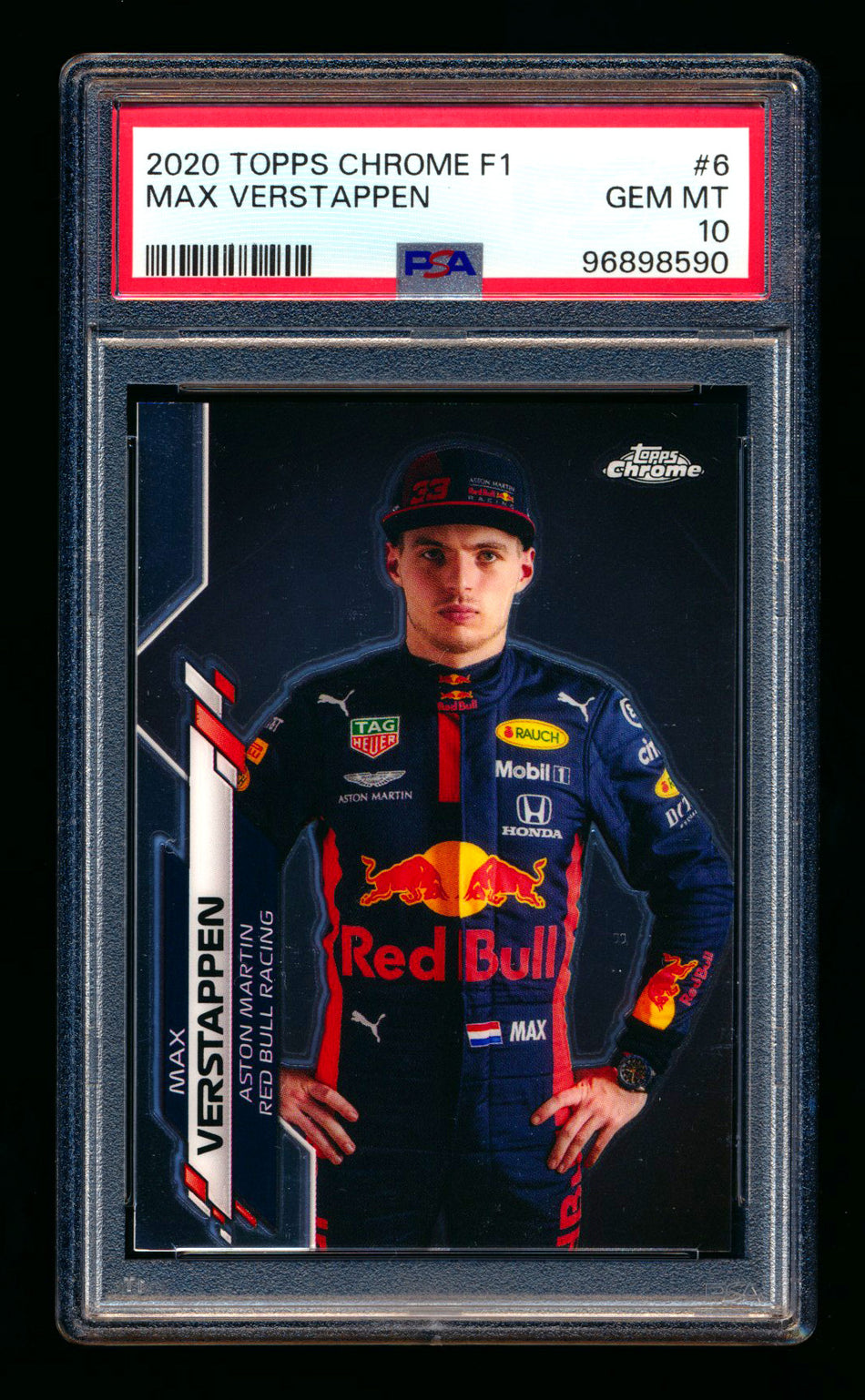 2020 Topps Chrome F1 #6 Max Verstappen RC Portrait PSA 10 ** (SOLD eBay - $179.00 - 4/19/2025) **
