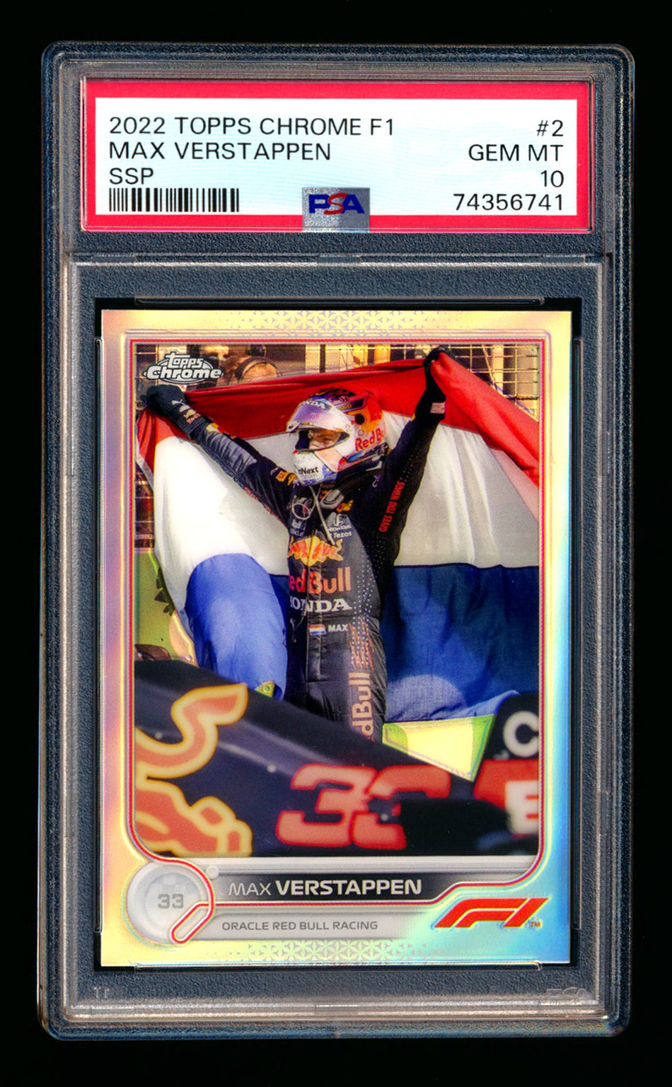 2022 Topps Chrome F1 #2 Max Verstappen Refractor Image Variation SSP PSA 10 ** (SOLD - $95.00 - 12/13/2024) **