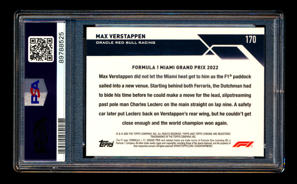 2023 Topps Chrome F1 #170 Max Verstappen Gold Refractor #16/50 PSA 10 ** (SOLD WCCS - $150.00 - 8/23/2025) **