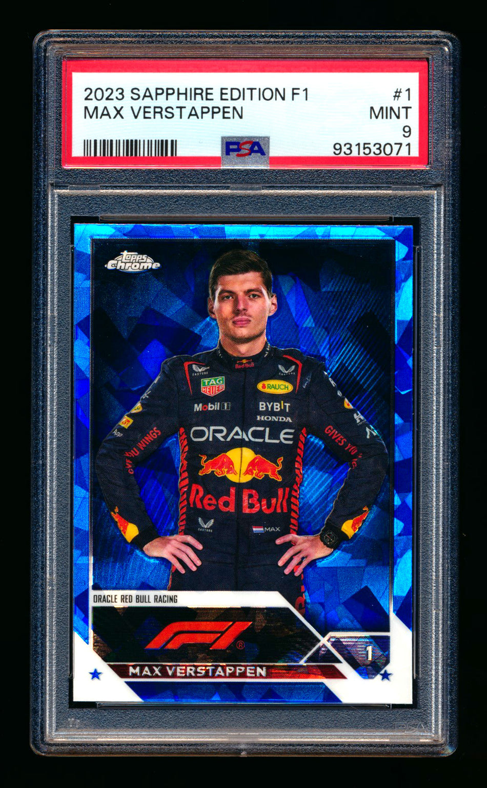 2023 Topps Chrome Sapphire F1 #1 Max Verstappen Refractor Portrait PSA 9 ** (SOLD - $10.00 - 12/24/2024) **