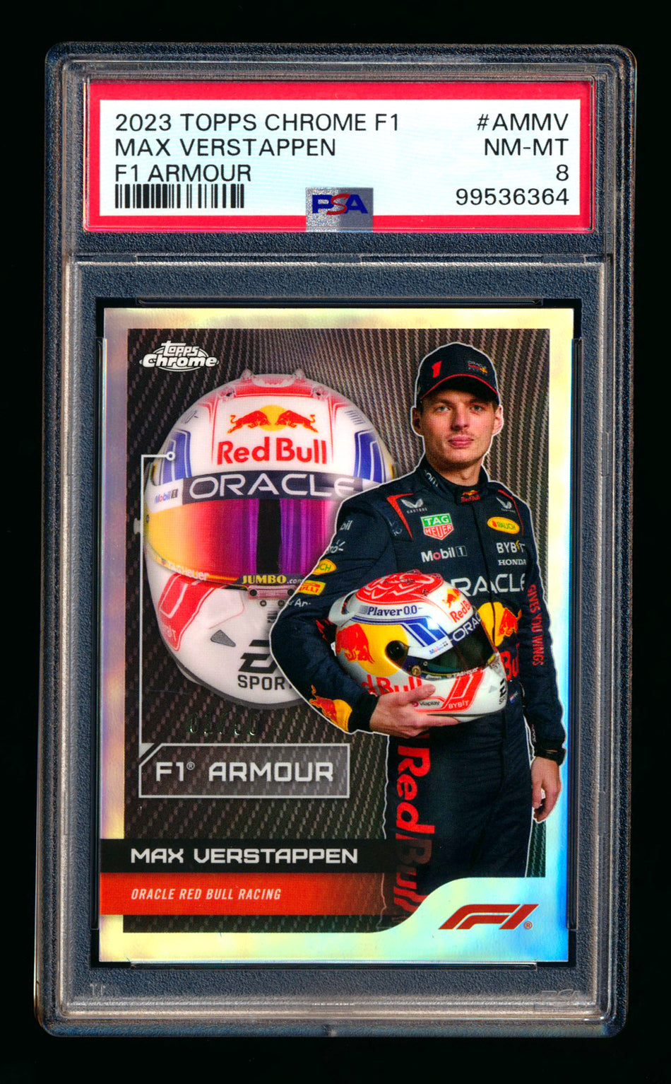 2023 Topps Chrome F1 Armour #AM-MV Max Verstappen Refractor #01/50 PSA 8 (Car Number #1) ** (SOLD - $475.00 - 1/17/2025) **