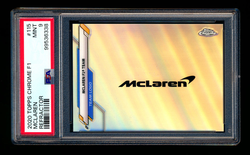 2020 Topps Chrome F1 #115 McLaren Team Logo RC Refractor PSA 9