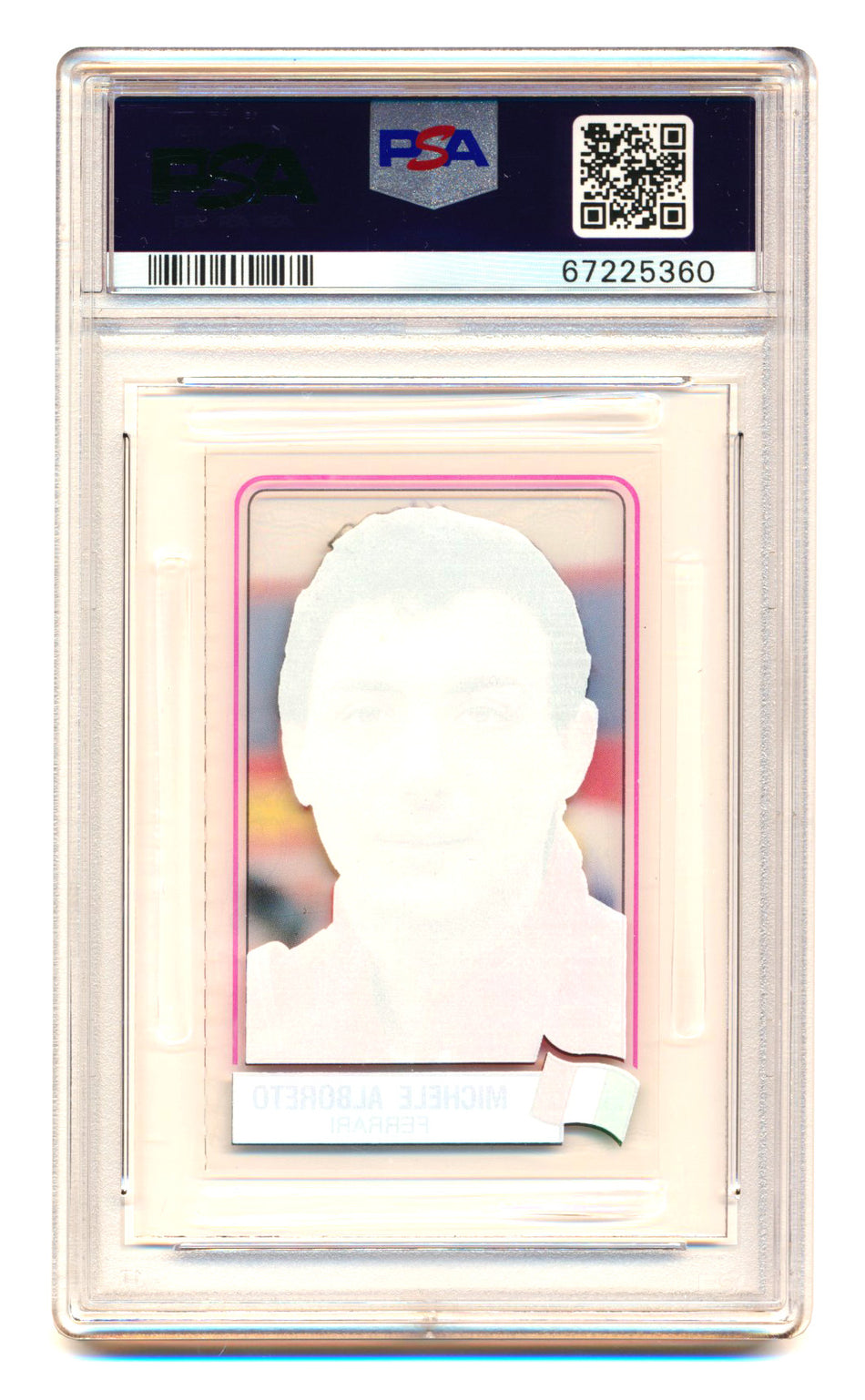 1984 Panini F1 Grand Prix Michele Alboreto RC Scratch N' Play PSA 6