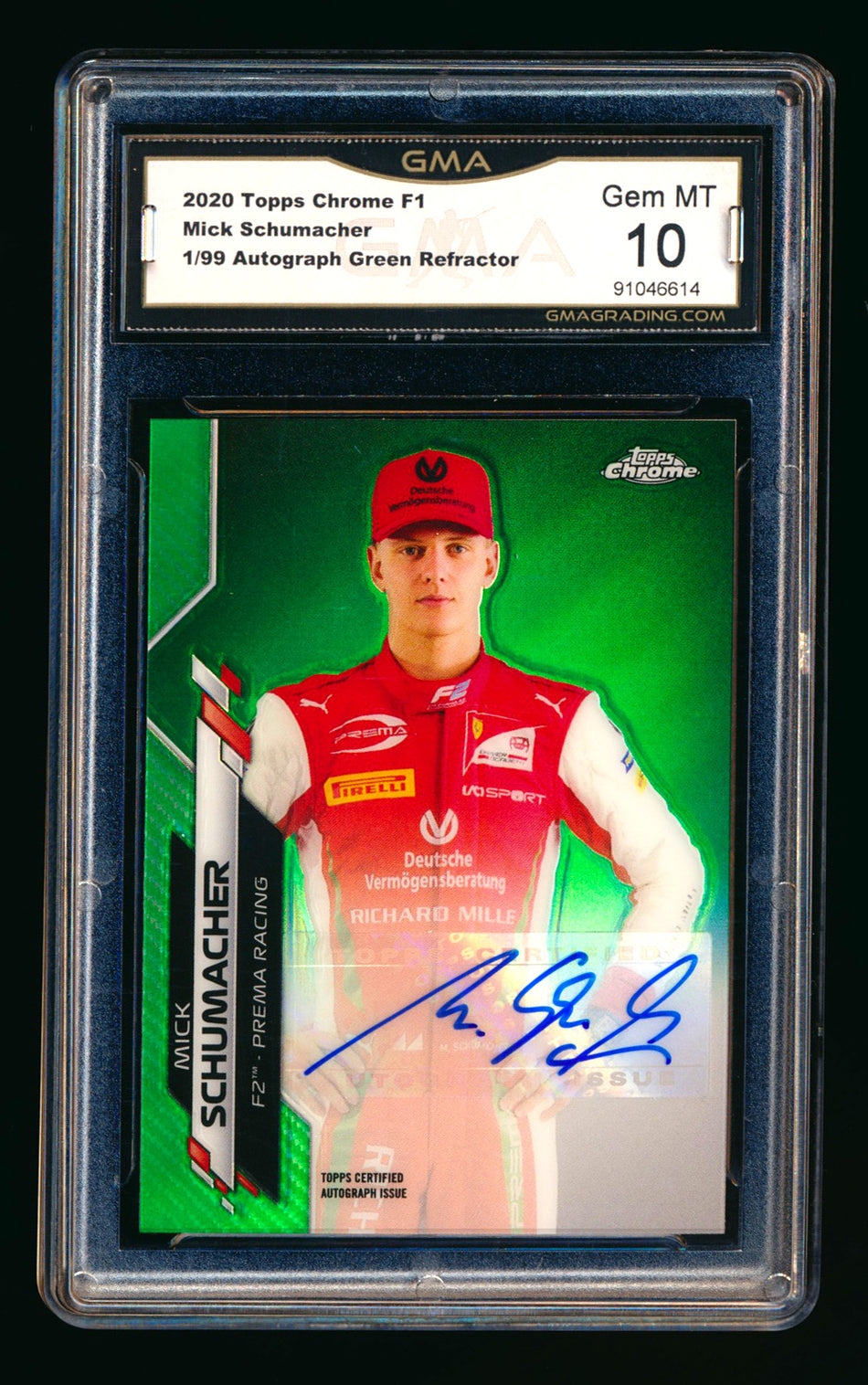 2020 Topps Chrome F1 #F1A-MC Mick Schumacher RC Refractor Autograph #01/99 GMA 10 (First #!)
