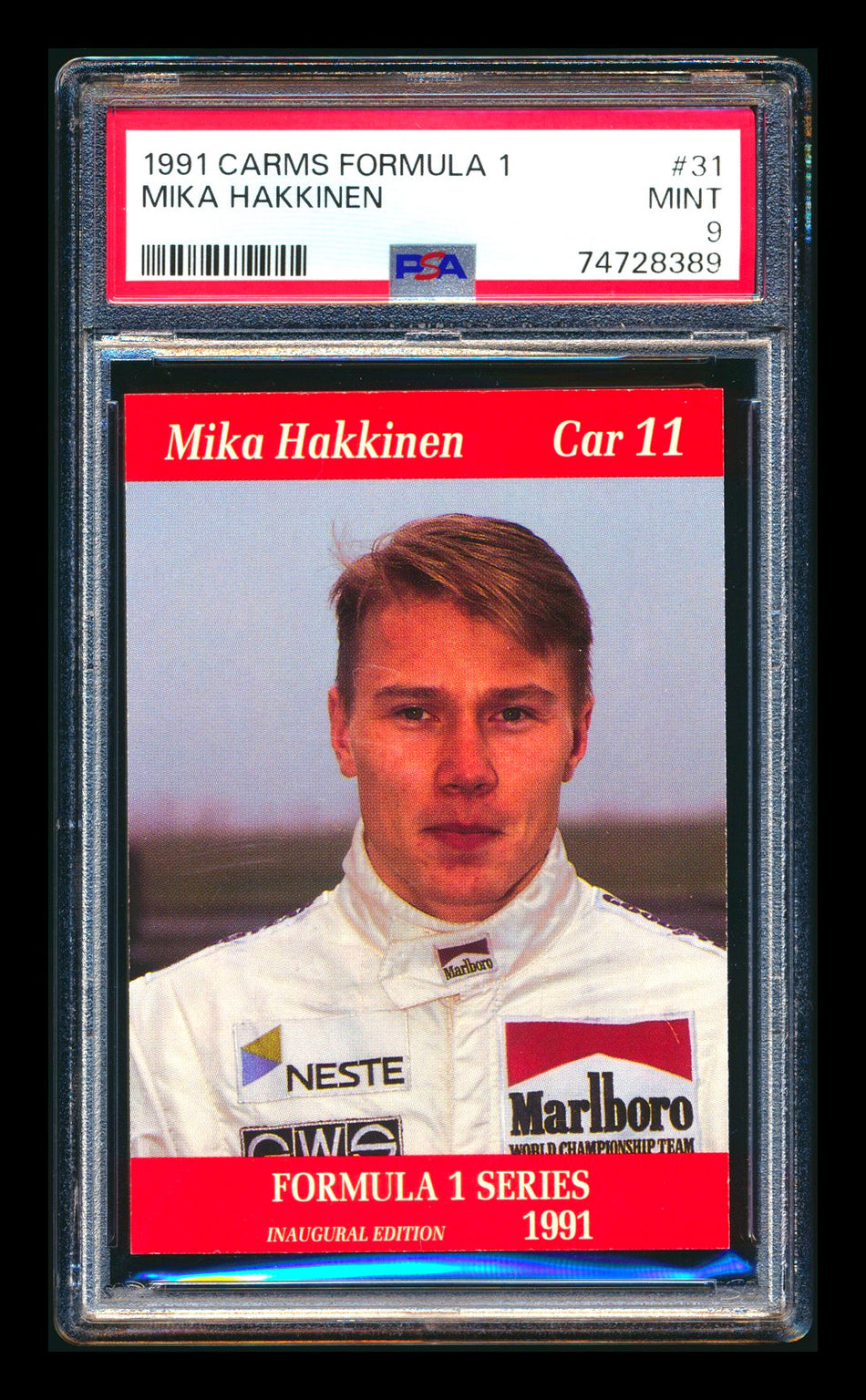 1991 Carms F1 #31 Mika Hakkinen RC PSA 9