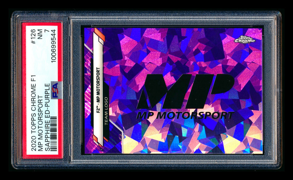 2020 Topps Chrome Sapphire F1 #126 MP Motorsport Team Logo RC Purple Refractor #06/10 PSA 7