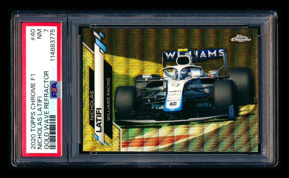 2020 Topps Chrome F1 #40 Nicholas Latifi RC Gold Wave Refractor #10/50 PSA 7
