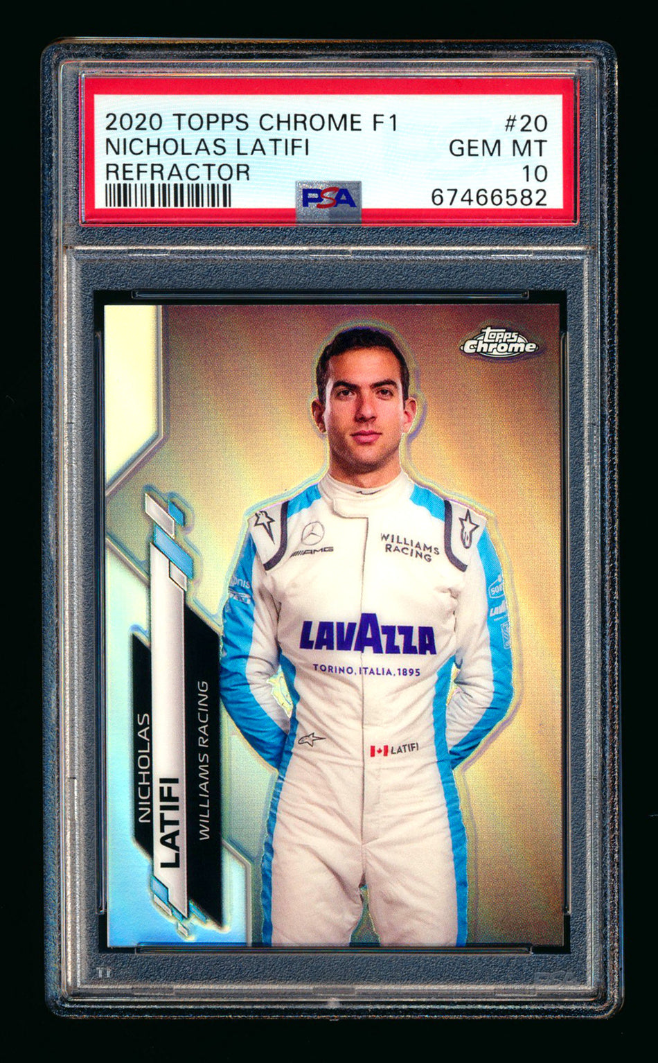 2020 Topps Chrome F1 #20 Nicholas Latifi RC Refractor Portrait PSA 10