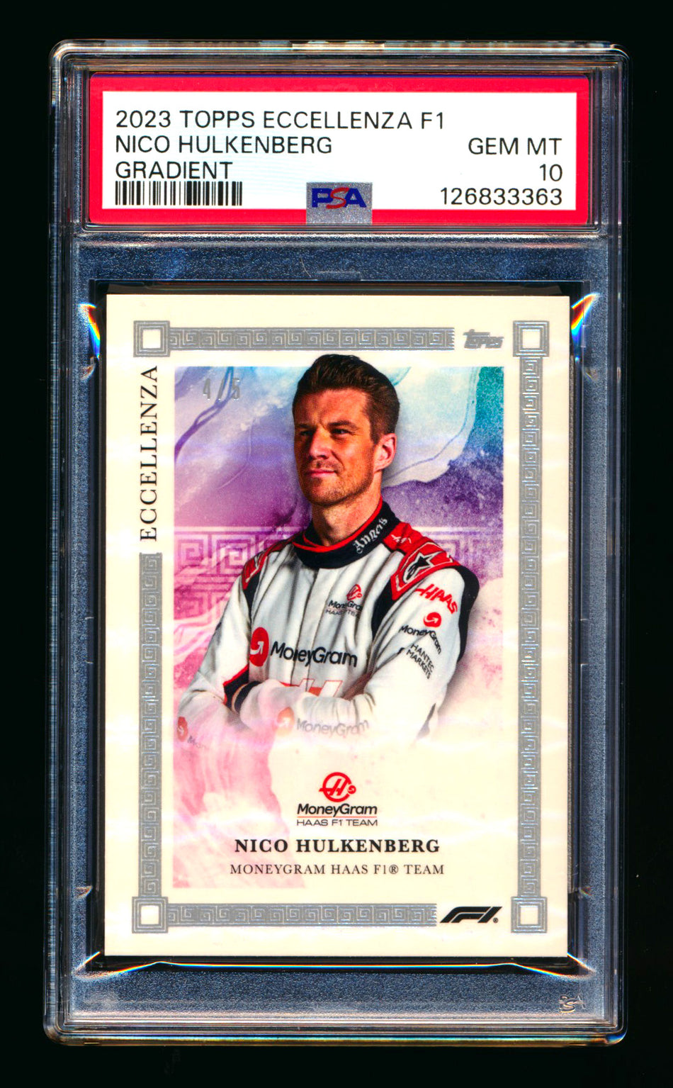 2023 Topps Eccellenza F1 Nico Hulkenberg 1ST Year Gradient Parallel #4/5 PSA 10 - POP 1! ** (SOLD - $445.50 - 5/6/2026) **