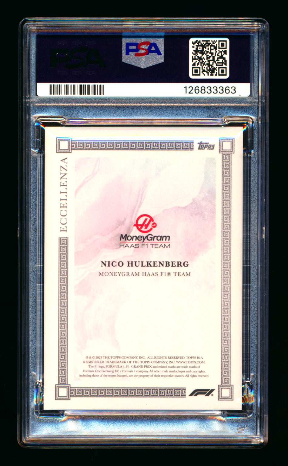 2023 Topps Eccellenza F1 Nico Hulkenberg 1ST Year Gradient Parallel #4/5 PSA 10 - POP 1! ** (SOLD - $445.50 - 5/6/2026) **