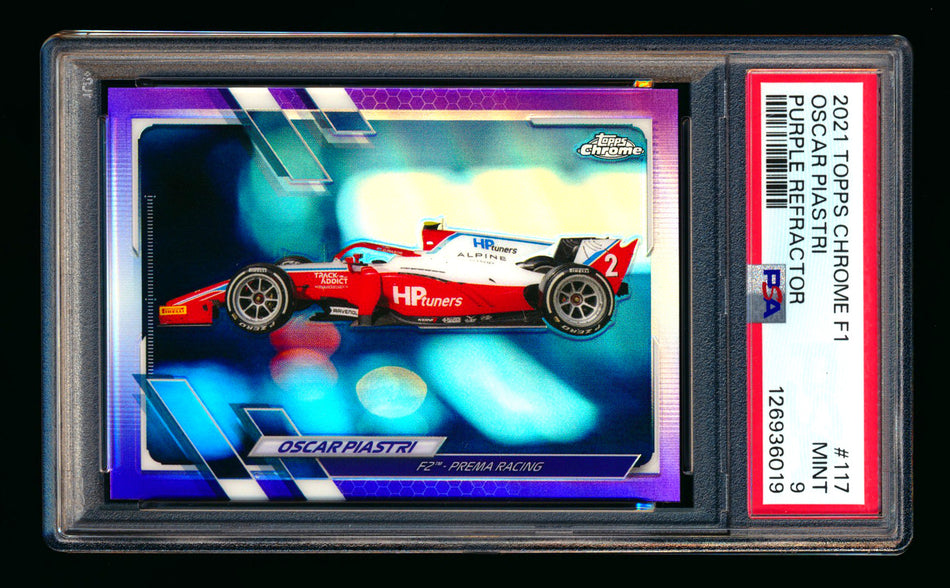 2021 Topps Chrome F1 #117 Oscar Piastri RC Purple Refractor #105/399 PSA 9 ** (SOLD - $35.00 - 2/20/2026) **