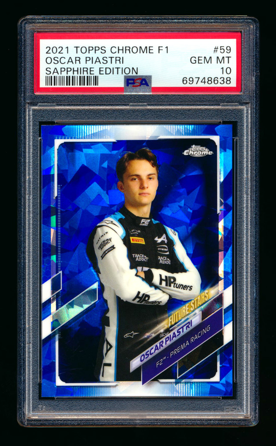 2021 Topps Chrome Sapphire F1 #59 Oscar Piastri RC Refractor Portrait PSA 10 ** (SOLD eBay - $59.00 - 2/7/2025) **