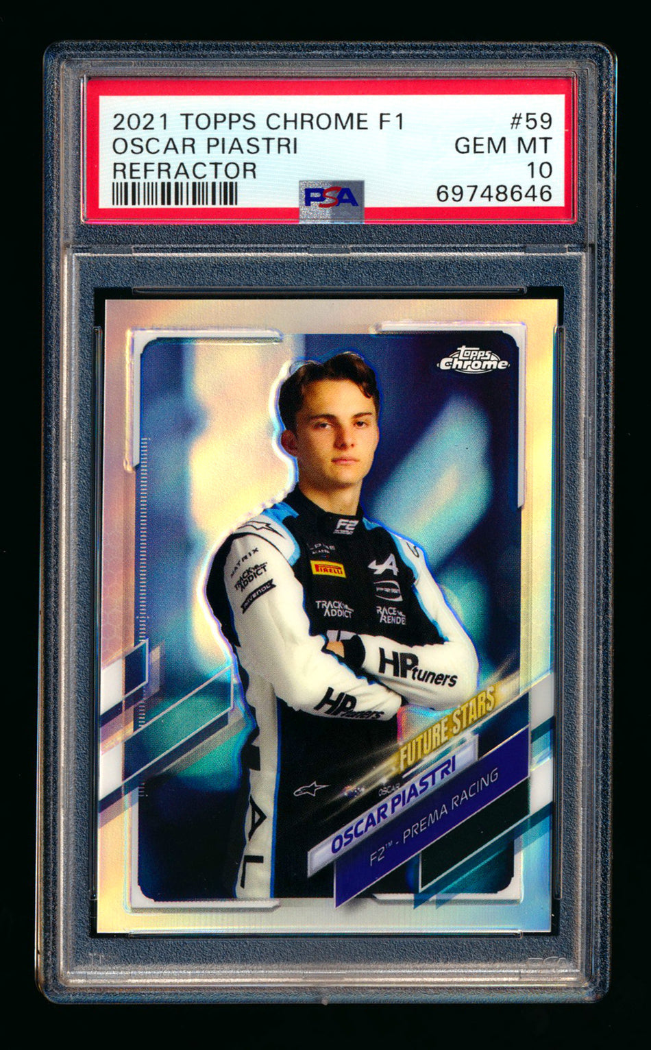 2021 Topps Chrome F1 #59 Oscar Piastri RC Refractor Portrait PSA 10 ** (SOLD - $69.00 - 12/6/2024) **