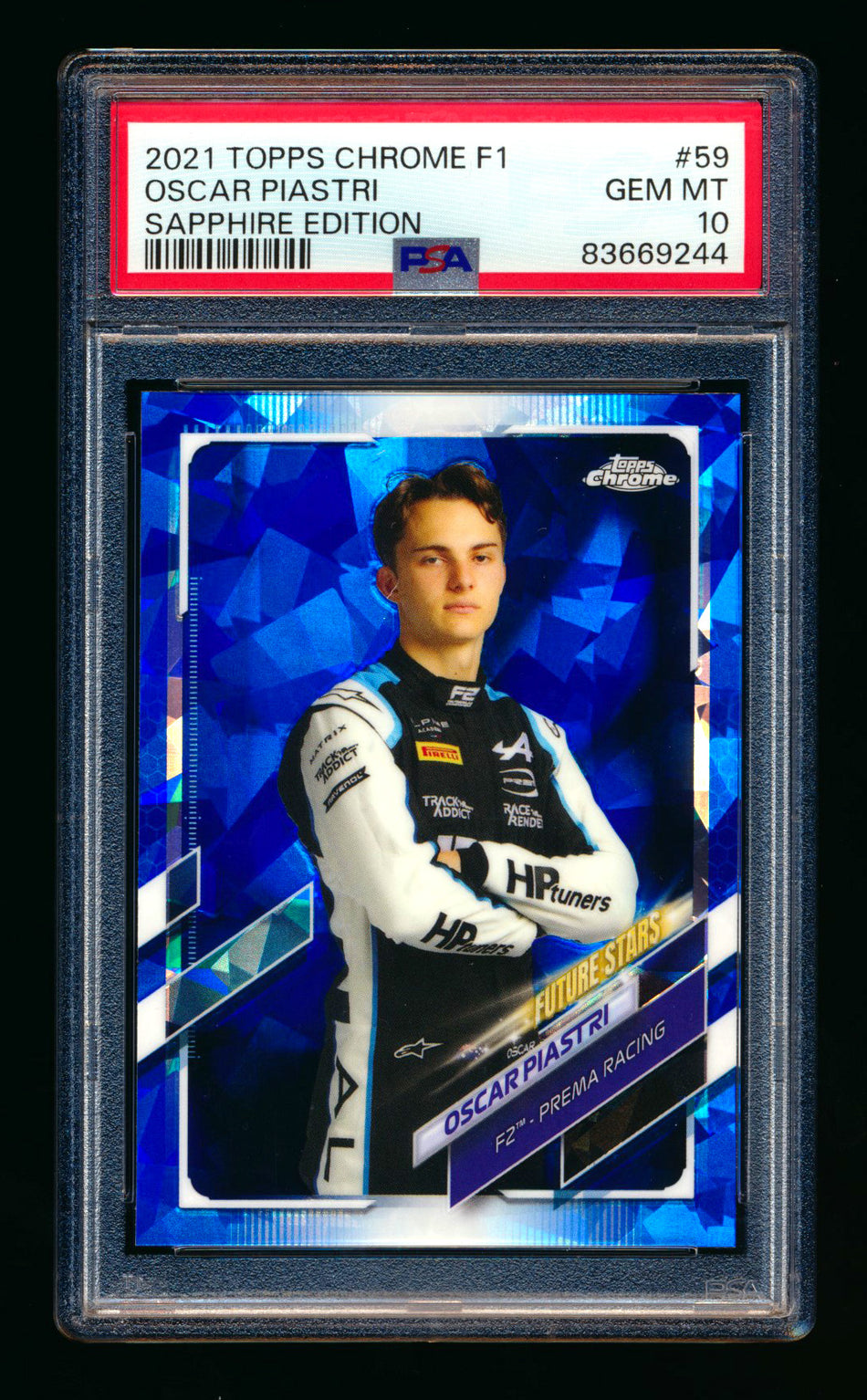 2021 Topps Chrome Sapphire F1 #59 Oscar Piastri RC Refractor Portrait PSA 10 ** (SOLD - $59.00 - 12/6/2024) **