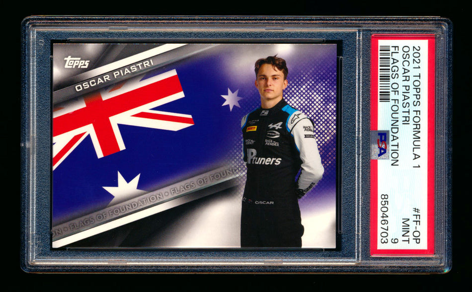 2021 Topps F1 Flags of Foundation #FF-OP Oscar Piastri RC Australia Flag PSA 9 ** (SOLD - $49.00 - 10/23/2024) **