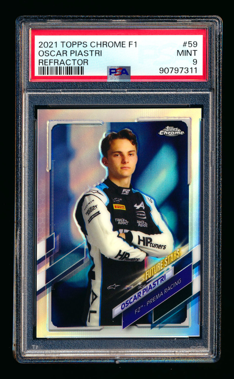 2021 Topps Chrome F1 #59 Oscar Piastri RC Refractor Portrait PSA 9 ** (SOLD eBay - $29.00 - 3/7/2025) **